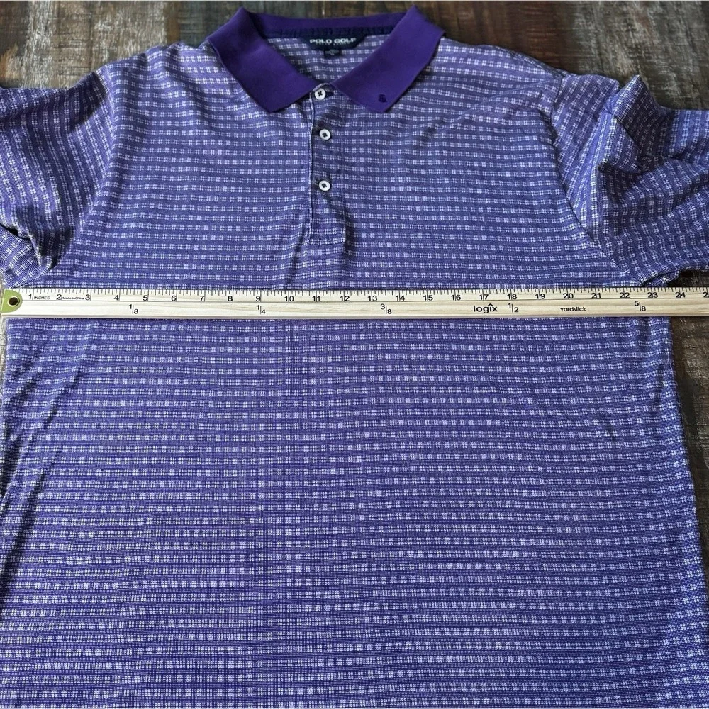 Polo Golf Ralph Lauren Men's XL Purple Geometric Performance Golf Polo Shirt